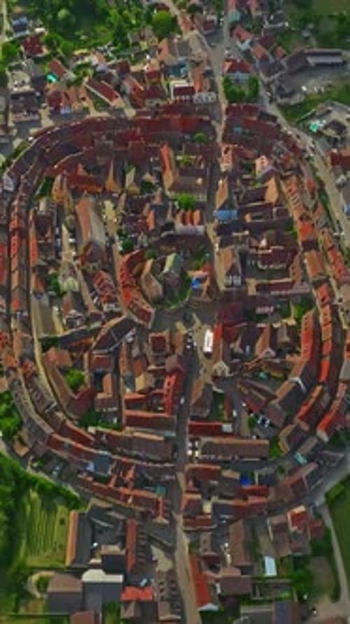 Aerial View of Eguisheim Small Picturesque Village in the Province of Alsace France