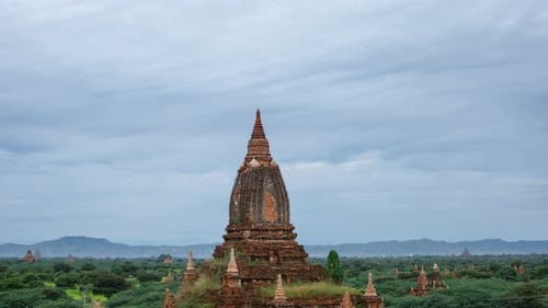 Time Lapse of ancient Buddhist monuments in Bagan Myanmar