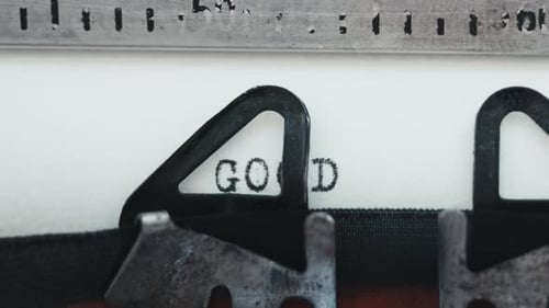 Typing Good Morning on Retro Typewriter