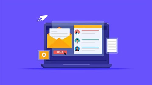 Flat Design Laptop Email Communication