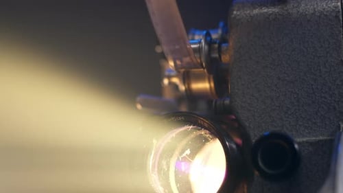 Vintage Film Projector in Action