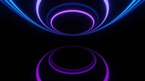 Purple and Blue Blinking Neon Circles Vj Loop Animation