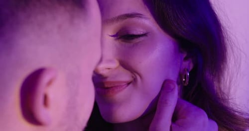 Romantic Close Up of Couple – Intimate Moment