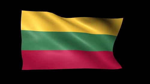 Realistic Waving Lithuanian National Flag Animation