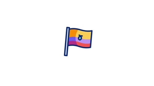 Hand-Drawn Flag Icon Waving Animation