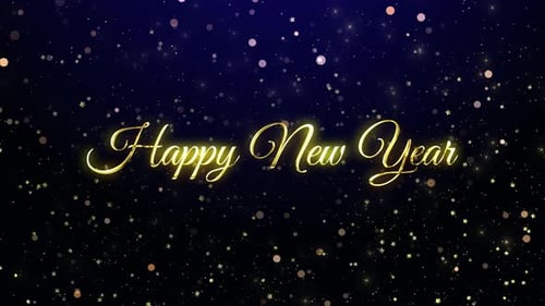 happy new year background with snowflakes and particles