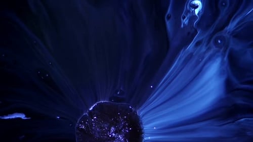 Abstract Paint Swirls in Shades of Blue