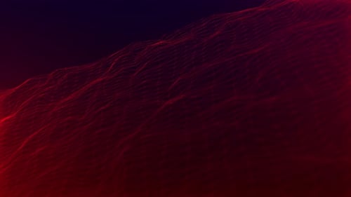 Glowing Red Futuristic Grid Wave Animation
