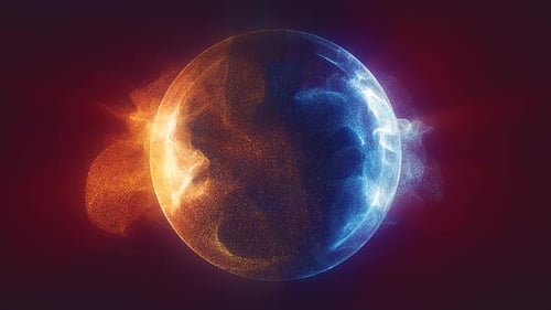 Abstract Energy Sphere Particle Reveal Animation