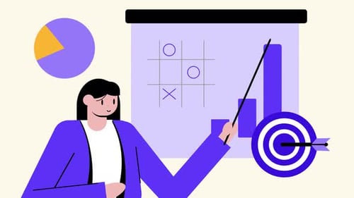 Flat Design Animation of Business Data Presentation