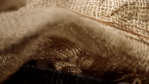 Close up shot of burlap texture.