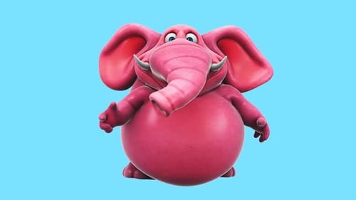 Fun Elephant talking (alpha channel included),