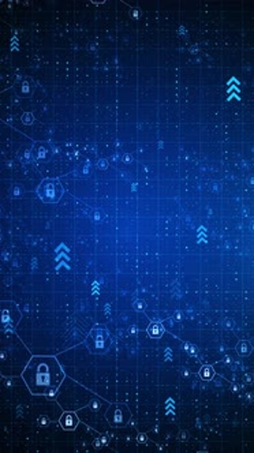 Fond bleu abstrait avec connexion, flux de données volumineux dans le cadre d'un concept de réseau de champs de cyberblockchain