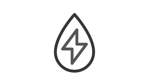 Animated Water Drop with Lightning Bolt Energy Icon