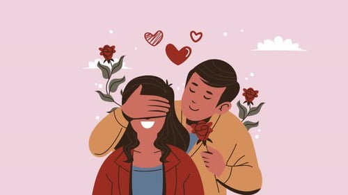 Romantic Moments of Loving Couple Background