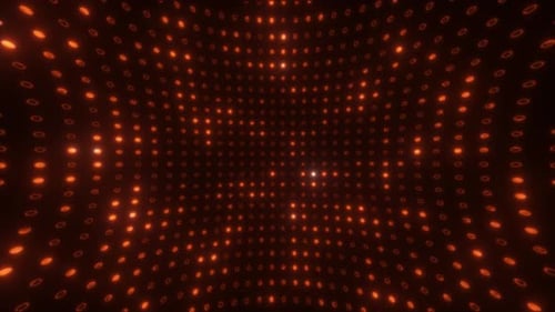 Digital style yellow dots scattered across the background