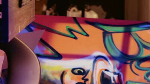 Vertical Video Graffiti Painted Empty Hideaway with PCs