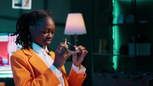 Portrait of University Student Participating in e Learning Courses