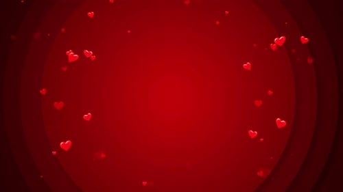 Valentine red hearts shape flowing red background For St. red backdrop. Valentine's day motion backg