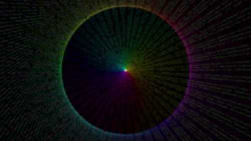 Lebendige Regenbogenfarben wirbeln in einer bezaubernden kreisförmigen Bewegung