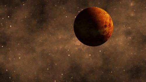 Rotated Realistic Original 3d Venus Surface Planet On Space Galaxy