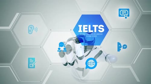 Touchscreen-Animation des IELTS International English Language Testsystems