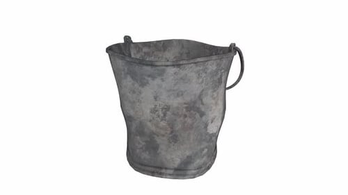 Rustic Metallic Bucket with Handles