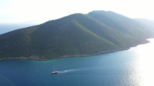 Aerial view of Sailing Gulet.