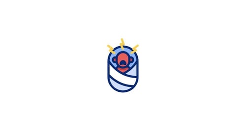 Animated Swaddled Crying Baby Icon