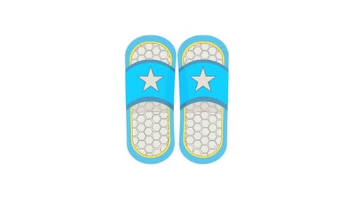Animated Slippers Icon in Flat Design Style