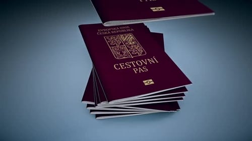 Falling Passports Stacking Animation for Global Travel Concepts