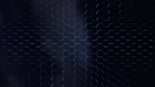 Geometrische digitale Form mit Wabentextur Futuristisches Oberflächenkonzept Hexagons Cyber Techno Cyber