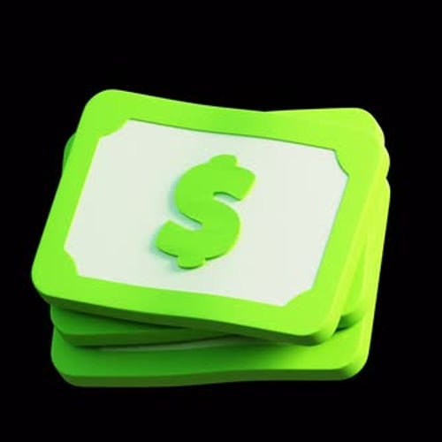 Rotating Green Dollar Cash Stack Animation