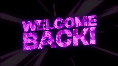 Titre déformé de Welcome Back avec fond de ligne électrique