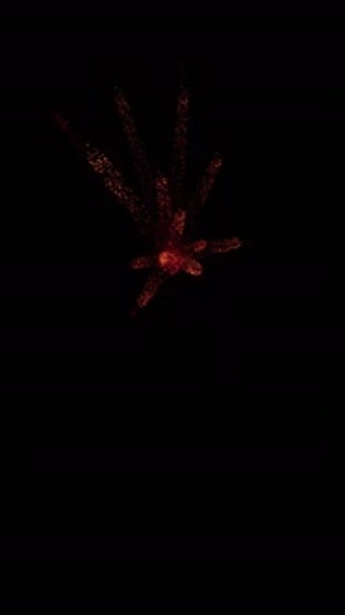 Fiery Red Particle Burst Reveal Animation