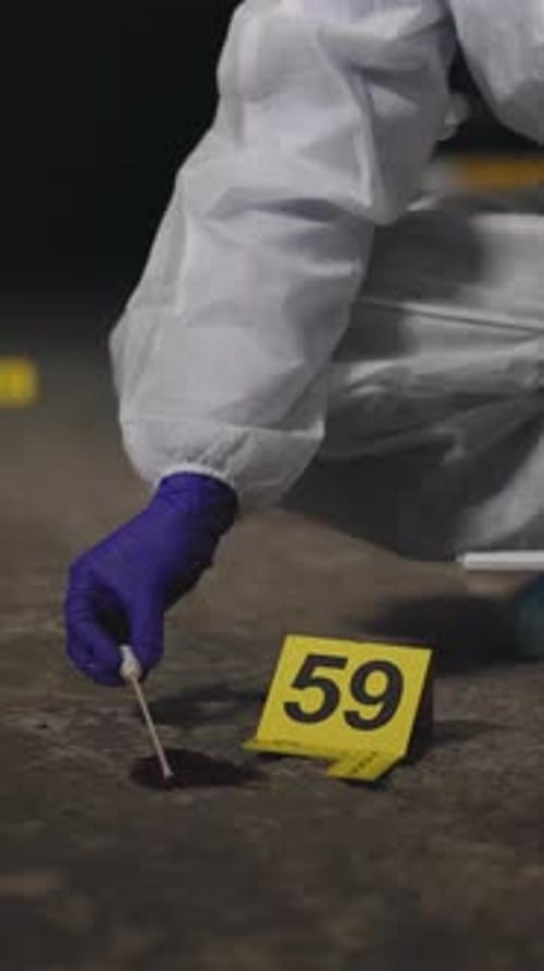 Crime Scene Evidence Collection at Night