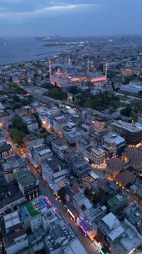 Urban aerial view of famous places in Istanbul, Turkey