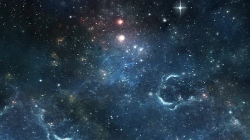 Animated Futuristic Space Nebula with Twinkling Stars Loop