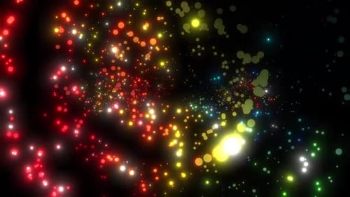 Dynamic Colorful Glowing Particles Animation Background