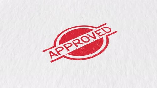 Grunge Textured Red Approved Stamp Animation