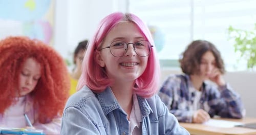 Student Smiles in Classroom