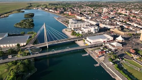Aerial tourism town Southport UK