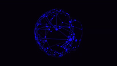 Plexus Planet Network Connection, Digital Globe Sphere Abstract Geometric Plexus Alpha Channel. 5302