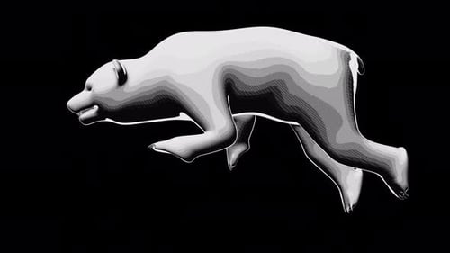 Minimalist Polar Bear Animated Walk Cycle