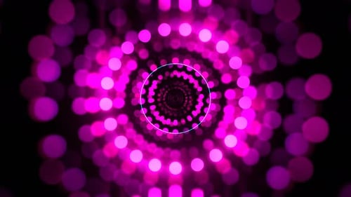 Pink And Blue Abstraction Of Round Glowing Dots Background Vj Loop I 4K