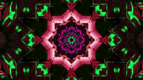 Vibrant pink and green kaleidoscope pattern