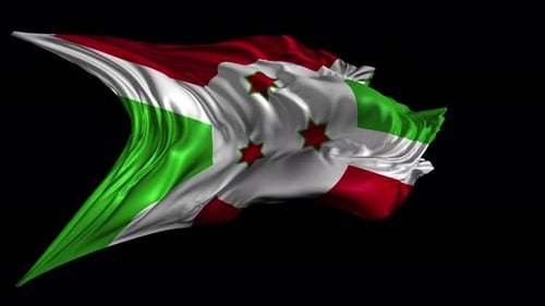 Realistic Waving Flag of Burundi Animation
