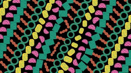 Motif animé géométrique Memphis Alpha 01