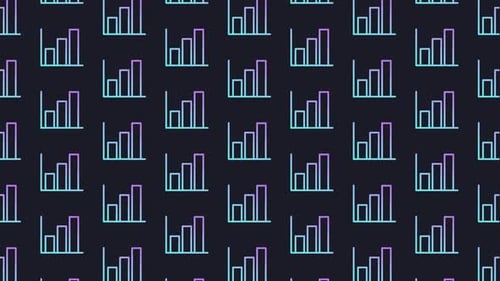 Balkendiagramm Wachstum Dunkelblau Animierter Loop-Hintergrund 4K