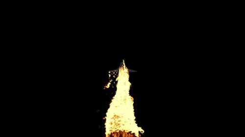 Nasa spacecraft burning on fire on transparent background